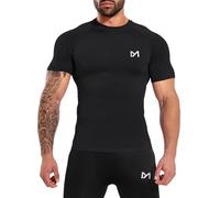 MEETYOO Mens Compression Shirt, Black, XL UK