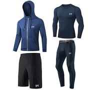 MEETYOO Men's Compression Shirt, Sport Leggings Fitness Shorts Gym Tight Running Pants Base Layer Top for Workout Training