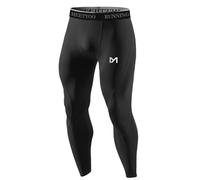MEETYOO Men's Compression Trousers, Sports Leggings, Breathable Fitness Tights, Functional Underwear, Long Underwear, for Running, Hiking, Cycling, Black, L