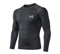 MEETYOO Men's Herren-kompressionsshirt, Langärmelig, Athletisches Workout-Shirt Undershirt, Black, M