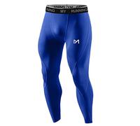 MEETYOO Mens Leggings, Sports Compression Tights Quick Dry Base Layer Bottom Training Pants for Running Cycling Workout Gym, L, Blue-2