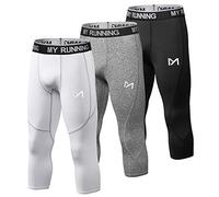 MEETYOO Mens Men's 3/4 Compression PantsCompression Pants, 3 Pack-c, M