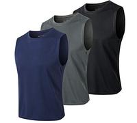 MEETYOO Mens T3 Vest, Black+Blue+Grey, M UK