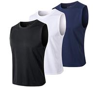 MEETYOO Men's T3 Vest, Black+Blue+White, XL