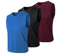 MEETYOO Men's T3 Vest, Blue+Black+red, L