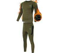 MEETYOO Men's Thermal Underwear Set, Wicking Long Johns Quick Dry Base Layer Sport Compression Suit for Workout Skiing Running Hiking,Green,XXL