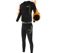 MEETYOO Men's Thermal Underwear Set, Wicking Long Johns Quick Dry Base Layer Sport Compression Suit for Workout Skiing Running Hiking,Black,XL