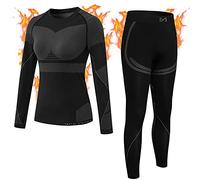 MEETYOO Women’s Thermal Underwear Set, Base Layers for Ladies, Fleece Lined Long Johns Sport Quick Dry Top Leggings Set for Running Skiing Cycling Workout