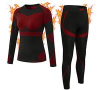 MEETYOO Women’s Thermal Underwear Set, Base Layers for Ladies, Fleece Lined Long Johns Sport Quick Dry Top Leggings Set for Running Skiing Cycling Workout