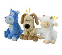 MeetYooo 3 PCS Squeaky Stuffed Dog Toys | Plush Dog, Sheep, Hippo Shape Toy | Indoor&Outdoor Playing Toys for Large Medium Small Puppies, Durable Crinkle Toys for Gentle Chewers