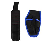 MEEVINWH Electric Drill Waist Tool Bag, for Various Sizes Pockets, Large Capacity, Polyester Material, Magnetic Wristband, Compact and Portable (Blue Border)
