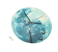 MEEVINWH Glow in The Dark Wall Clock, Premium Acrylic PVC Material, Silent Quartz Movement, Elegant Moon Design for Home Decor, Ideal for Study Office Bedroom Living Room (30cm childhood sweethearts