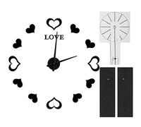 MEEVINWH Innovative DIY Wall Clock Acrylic Mirror Wall Sticker Clock for Home Decoration (Black)
