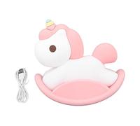 MEEVINWH LED Silicone Night Light for Kids USB Rechargeable Cute Horse Baby Night Light with Timer for Nursery Bedside (Pinkish)
