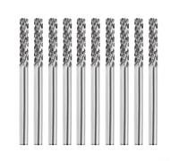 MeevrgR 10-Piece Carbide Rotary Files Set - C-Shape Double Flute, 3mm Shank for Dremel & Rotary Tools(3X4MM)