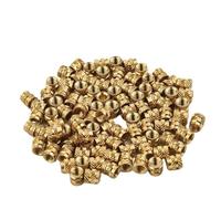 MeevrgR 100 Pcs Brass Threaded Insert Nut M4 for Hot Melt 3D Printing, M4x4x6mm