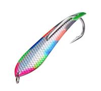 MeevrgR 12.5cm Spoon Lure for Deep Sea Fishing 38.7g Metal Trolling Jig with 3D Fish Scale Pattern Compatible with Mackerel Tuna and Sea Wolf colorful