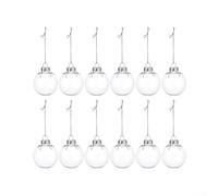 MeevrgR 12/6 Pcs Fillable Christmas Ornaments, Transparent Acrylic Shatterproof Ball 6/8/10cm for DIY Crafts, Wedding Party Tree Decor with Empty Fillable Design(6cm)