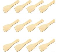 MeevrgR 12PCS Wooden Spatula Set Kitchen Scraper Utensils for Nonstick Cookware Pizza Serving Tools Ergonomic Handle Beige Wood