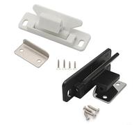 MeevrgR 2 Pack RV Drawer Latches Entry Catch With Screws For Trailer Cupboard Retainer, Sturdy Wear-resistant Nylon Construction, Easy Installation 67X24x22mm(White Black)