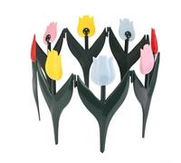 MeevrgR 20-Piece Garden Edge Border Set - Decorative Tulip Design, No-Dig Plastic Landscape Fencing (30x15cm, Red/Yellow/Blue/Pink) for Walkways & Plant Protection