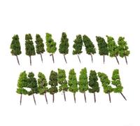 MeevrgR 20pcs Model Railroad Scenery Trees 1:200 Scale Miniature Landscape for Train Street Railway Diorama Models Green Plastic Set