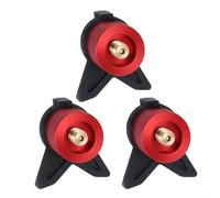 MeevrgR 3 pack Outdoor Gas Tank Adapter, Camping Stove Converter with Screw-On Flat Head Connection, Aluminum Alloy Butane Canister Connector for Camping BBQ Picnic(red)