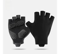 MeevrgR 3D Printed Cycling Gloves Half Finger with Gel Padded Palm and Silicone Grip for Mountain and Road for Bike, Breathable Mesh, Reflective Design, Black L