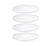MeevrgR 4 Pack Melamine Dinner Plates 8 Inch Round Flat Serving Dishes with Color Rim for Pasta Steak Salad Home Restaurant Use White Red Blue Brown(White)