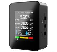 MeevrgR 5 in 1 Air Meter with LCD Display for Quick Data Access Compact and Portable for Agricultural Planting and Business Offices(black)