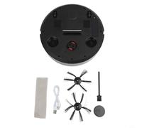 MeevrgR 5-in-1 Sweeping Robot, Vacuum & Mop & Air Purify - Intelligent Navigation, Strong Suction, Auto Charging, App Control - ABS, 28x28x6.5cm(IS25 is Black)