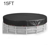 MeevrgR 6-16FT Above Ground Pool Cover with Winch & Cable System, Industrial-Strength UV-Resistant Fabric - All-Weather Outdoor Shield for Maximum Swimming Pool Protection(15FT)