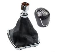 MeevrgR 6-Speed Gear Knob & Shift Gaiter Chrome Frame Kit for Ford for Kuga 2008-2012 for C-Max 2008-2010, Quality Sturdy Wear-Resistant Leather Plastic Material, GB64637AA 1639784 8V4R-7P002-KB