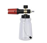MeevrgR Aluminium Alloy Snow Foam Pot, Adjustable Foam Concentration Car Wash Bottle With Wide Mouth Design, Heavy Duty Foam Core For Pressure Washers 1400-3200 PSI(Clear Bottle)