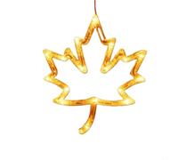 MeevrgR Battery Operated Autumn Window Lights With Pumpkin And Maple Leaf LED Ornaments, 28Cm Energy Efficient Seasonal Décor With Sturdy Suction Cups For Halloween Thanksgiving(Maple Leaf)
