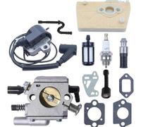MeevrgR Carburetor Kit For Fuel-Powered Chainsaw Engines Featuring High Voltage Ignition Coil Fuel Line And Oil Filter For Smooth Operation And Easy Maintenance For Various Saw Models(One)