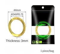 MeevrgR Center Lock Disc Brake Lock for RING Nut and Cover for Campagnolo CP Wheelsets, Alloy Wheel Part with M34xP0.75 Thread, 6.2g Lightweight, Black/Gold Gold