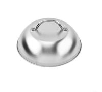 MeevrgR Domed Stainless Steel Pot Lid Round Dust Cover for Cooking Pots Steam Control Rust Resistant Simple Wipe Clean Silver Large 22.5cm(Large)