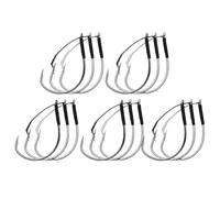 MeevrgR Drop Shot Hooks for Soft Bait Rigging, Weedless Fishing Hooks for Wacky Rig and Proof Bottom Fishing, 15 Pcs Set with Slim Profile Wire Guard, Carbon Steel Black+Silver 1/0# fishing hook