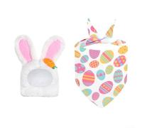 MeevrgR Easter Porch Goose Outfit Set - Bunny & Egg Themed Costume + Hat for 23" Lawn Geese - Weatherproof Outdoor Decoration (1 Set)(C)