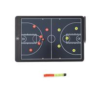 MeevrgR Electronic Soccer Strategy Board with Magnetic Stickers for Coaching Tactics, 34x25cm & 35.5x23cm Dual Size Set, Black basketball