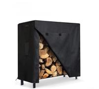 MeevrgR Firewood Rack Cover 48x24x42 Inch - Heavy Duty 600D Oxford Fabric with Air Vents & Windproof Straps, Waterproof Log Cover for Outdoor Wood Storage