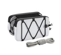 MeevrgR Front Frame Bag for Mountain and Road for Bike, 1L Handlebar Tube Storage with Quick Release, Adjustable Side Elastic Drawstring, Compatible with Most Bikes White