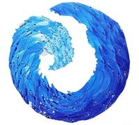 MeevrgR Gradient Blue Wave Decor Item Unique Acrylic for SCULPTURE Perfect for Brightening Up Rooms with its Captivating Design and Lifelike Features