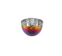 MeevrgR Hammered Stainless Steel Salad Bowl for Kitchen Use, Round Mixing Serving Bowl for Vegetable Washing, Salad Making and Egg Beating(Color 22CM)