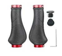 MeevrgR Handlebar Grips for, Lockable Two-Sided Design with Long and Short Rubber Grips, Compatible with 20mm-21.8mm Round Handlebars Red Double length