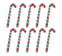 MeevrgR Inflatable Christmas Candy Canes - 10-Pack Jumbo Outdoor Decor (88cm) Santa PVC Holiday Yard Stakes(Printed in green)