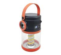 MeevrgR Intelligent LCD Digital Display Solar Tent Lantern for Camping, Outdoor Tent Light with Type-C & Solar Charging, 5-Gear Brightness, Green orange