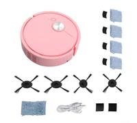 MeevrgR Intelligent Robot Vacuum for Pet Hair - 3-in-1 Sweep Mop Vacuum - Smart Mapping No-Go Zones - Compact 16cm Design Pink