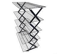 MeevrgR Kitchen Spice Rack Multi-Tier Storage, Iron Foldable Organizer for Spices Baking Supplies, Multipurpose Cooling Rack for Counter(black 5 layers)